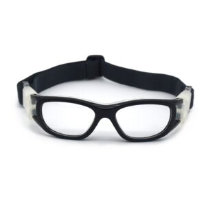 نظارة حماية رياضية مقاومة للصدمات بحزام مرن اسود | Protective Sports Goggles