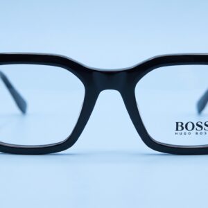 نظارة BOSS طبية رجالية - إطار أسود مربّع كلاسيكي