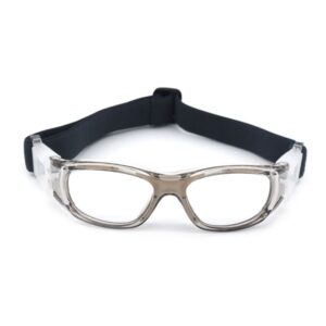 نظارة حماية رياضية مقاومة للصدمات بحزام مرن رمادي | Protective Sports Goggles